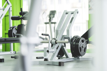 The sport equipment in the fitness center