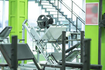 The sport equipment in the fitness center