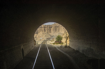 A view of a tunnel from a tunnel .
