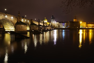 Fototapeta na wymiar Charles Bridge in Prague by Night