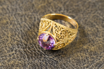 old family ring with sapphire