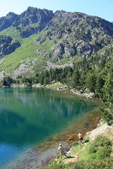 Pyrenean lake in Ariege, Occitanie in South of France