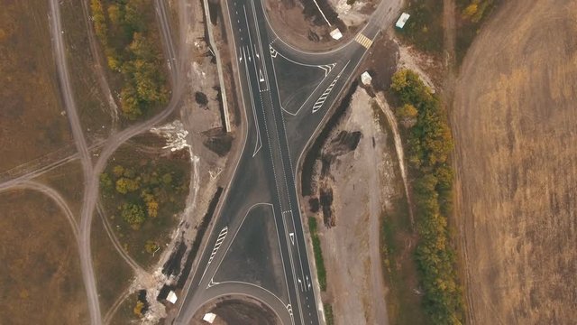 top view on highway
