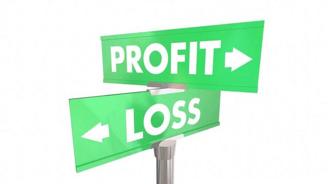 Profit Vs Loss Earn Make Money Two Road Signs 3d Animation