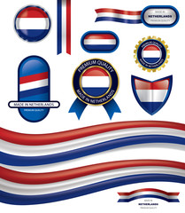 Made in Netherlands Seal, Holland Flag (Vector Art)