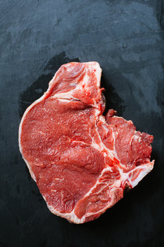 Raw beef steak