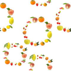 seamless pattern of fruits and berries