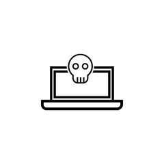 Email with malware and laptop concept icon