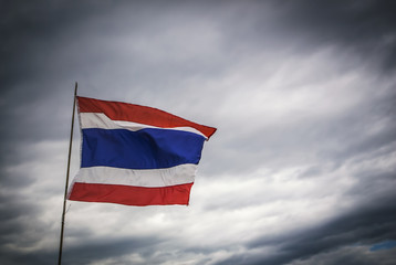 thailand flag international dark sky background