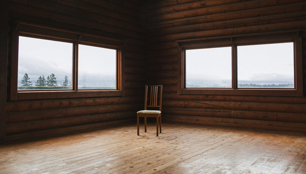 Chair in an empty room
