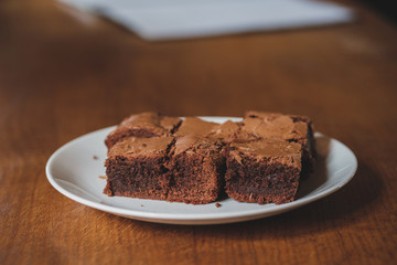 homemade brownie slices