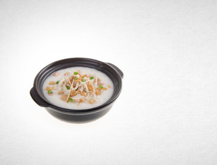 Porridge or Chicken Porridge on a background.