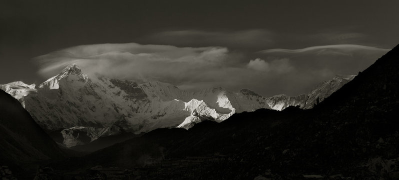 view of Mt. Cho Oyu, 8,201m. Taken from Gokyo.