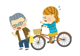 自転車事故　女性