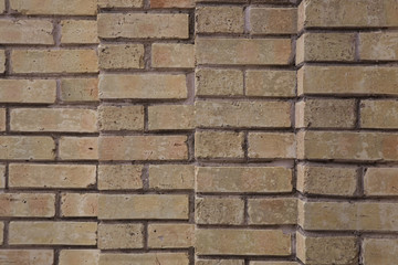Brick wall columns staggered beige