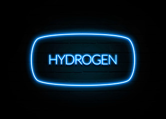 Hydrogen  - colorful Neon Sign on brickwall