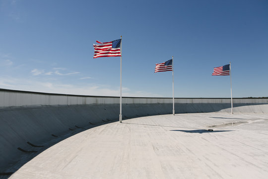Triple US Flags