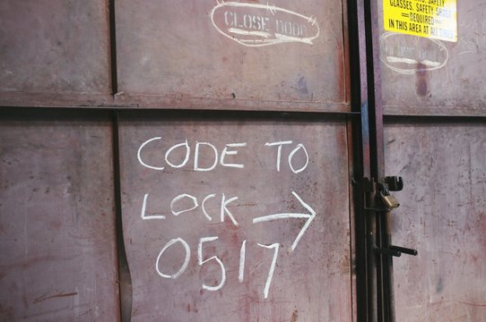 View of locked security door