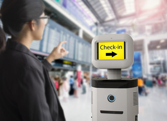 assistant robot in airport
