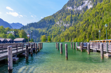 Pier at Konigsee in Berchtesgaden of Germany