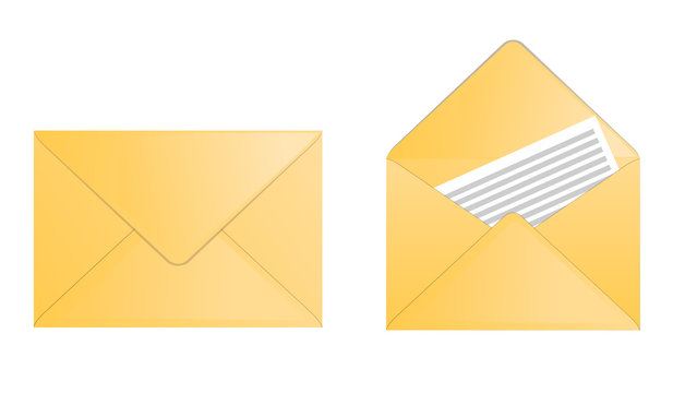 Mail,envelope icon.Vector illustration on isolated white background.