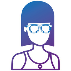 beautiful woman head avatar character