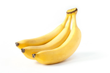 Bunch Ripe Tropical Bananas Isolated White Background