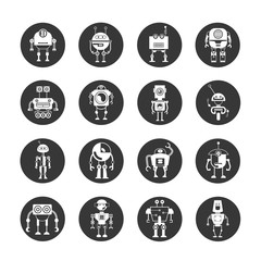 robot icons set