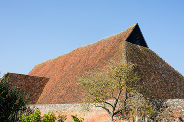 Fototapeta na wymiar Roof of ancient barn