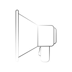 bullhorn or megaphone icon image vector illustration design  black sketch line