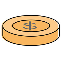 Fototapeta na wymiar coins money isolated icon