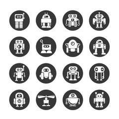 robot icons set