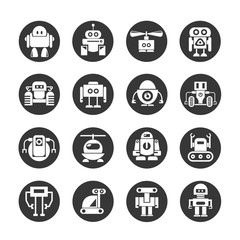 robot icons set