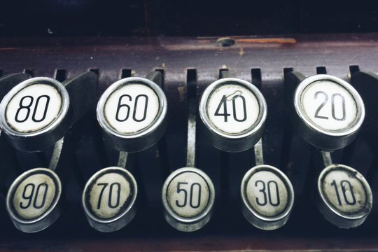 Vintage cash register keyboard