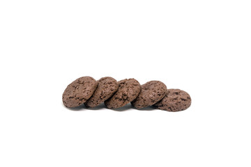 chocolate cookies isolated on white background