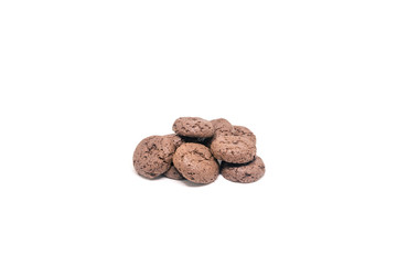 chocolate cookies isolated on white background