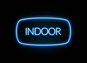 Indoor  - colorful Neon Sign on brickwall