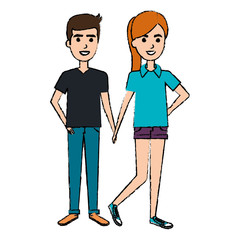 Obraz premium lovers couple avatars character