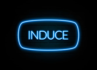 Induce  - colorful Neon Sign on brickwall