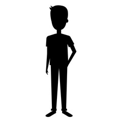 young man silhouette avatar character