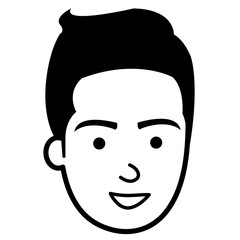 young man head avatar character