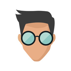 Man face with glasses icon vector illustration graphic design