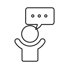 Man talking pictogram icon vector illustration graphic design