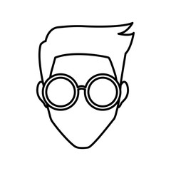 Man face with glasses icon vector illustration graphic design