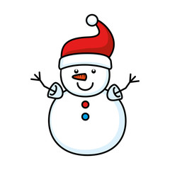 cute snowman character icon