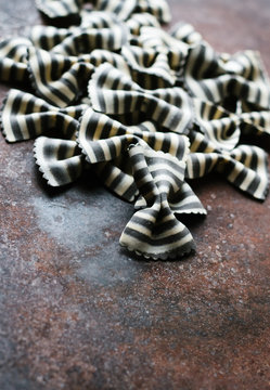 Striped farfalle pasta