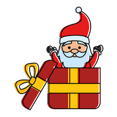 giftbox with cute santa claus character
