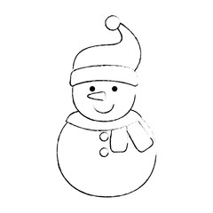 cute snowman character icon