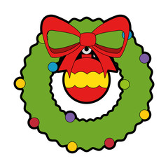 wreath with christmas ball decorative