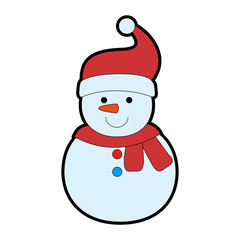 cute snowman character icon